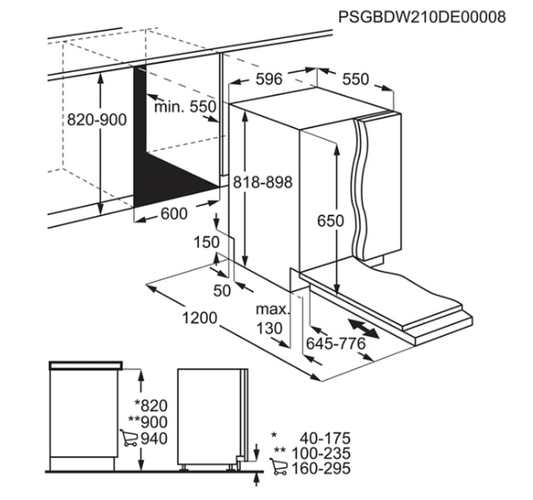 Electrolux EES48400L* Construído en lavavajillas, 59,6 cm, clase C