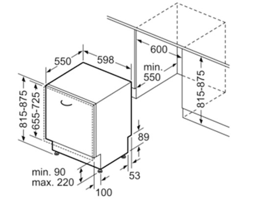 Bosch smv6ecx51e* construído -in lavaplatos, 59,8 cm, clase C